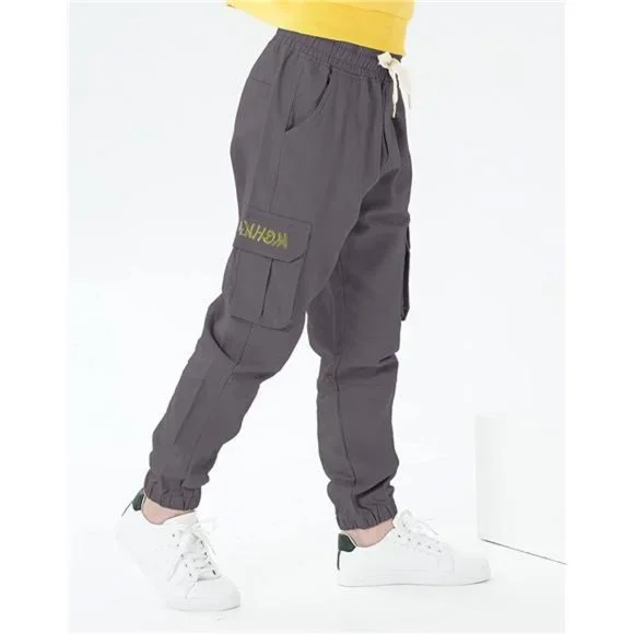 Boys Cargo Pants Drawstring Wild Casual Joggers Age 6 16 Years Bottoms